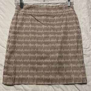 Light brown and off white Ann Taylor Loft pencil skirt